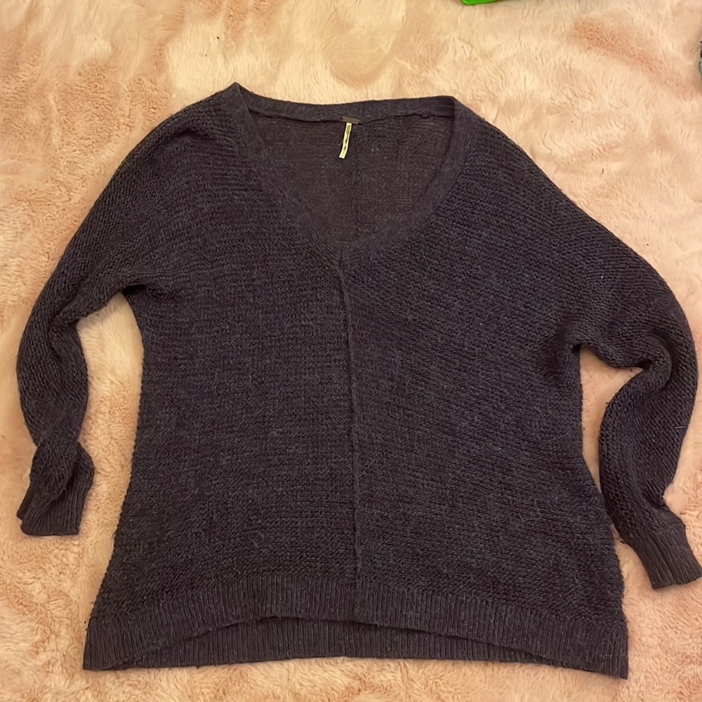 Free People V-Neck Wool and Alpaca Sweater